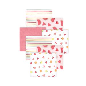 Little Treasure Hudson Baby Girls Cotton Poly Flannel Receiving Blankets 7Pk Multipack - 1 of 2