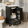 18" Bathroom Vanity with Sink, Soft-Close Doors & Drawers, Space-Saving Storage Cabinet with Organizer for Small Bathroom - 3 of 4