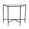 HomeRoots 36" White and Black Genuine Marble and Iron Half Moon Console Table - 4 of 4