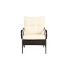 Sapphtopaz Outdoor Patio Furniture Set Wicker Woven Patio Conversation Chairs with Cushions and Glass Coffee Table for Backyard, Garden, Terrace - 3 of 4