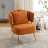 HOMEFUN Modern Boucle Accent Chair Upholstered Tufted Armchair with Metal Frame - 2 of 4