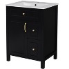 Merax 24-Inch Bathroom Vanity with Ceramic Sink, Soft Close Doors & Drawers - 3 of 4