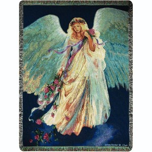 Manual Woodworks and Weavers Inspirational Tapestry Throw – Messenger of Love, 50 x 60 Inches - 1 of 3