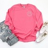 Simply Sage Market Women's Embroidered Smiley Face Outline Long Sleeve Garment Dyed Tee - 3 of 3