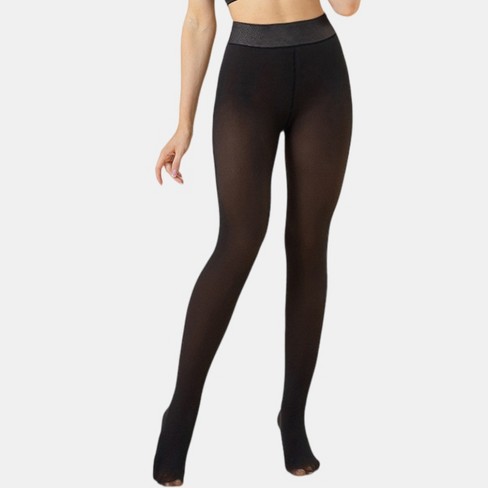 Women's Fleece Lined High Waist Tights - Cupshe-one Size-black : Target