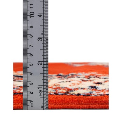 Terracotta Medallion 4' x 6' Synthetic Easy Care Rug