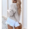 Coolmee Women's Long Sleeve Open Front Knit Cropped Cardigan Sweaters Casual Drop Shoulder Short Shrugs Sweater Coats - 3 of 4