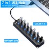 iMountek"USB 3.0 Hub Splitter 7 Ports, 5Gbps High-Speed Data Transfer with Individual ON/OFF Switches"Black - 3 of 4