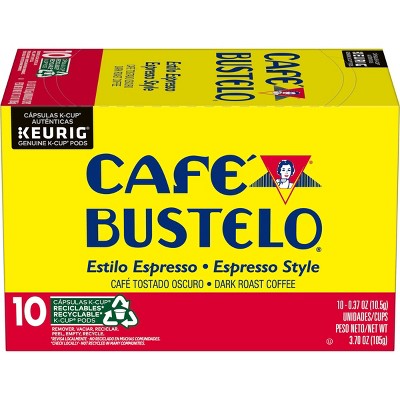 Café Bustelo Espresso Style Dark Roast Keurig K-Cup Coffee Pods - 10ct