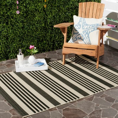 Black Synthetic Square Easy Care Area Rug