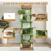 Whisen 6-Level Cat Tree & Tower with Removable Cushions, Sisal Scratching Posts, Hideaways, and Hammocks - 4 of 4
