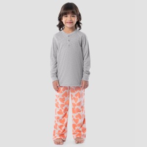 Fruit of the Loom Girls Long Sleeve Fleece Pajama Set, 2-Piece, Sizes 4-16 - 1 of 4