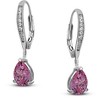 Guili Sterling Silver Rhodium Plated Teardrop CZ Earrings in Various Colors, A Sparkling, Elegant Collection for Timeless and Stylish Looks - 4 of 4