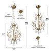 LNC Graceful 3-Light 13" Candle Crystal Mini Galm Chandelier, Polished Gold - 3 of 4