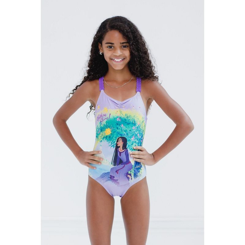 Disney Wish Asha Star Girls UPF 50+ One Piece Bathing Suit Toddler to Big Kid, 4 of 6