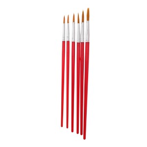 Unique Bargains Pointed Tip Brush for Watercolor Nylon Metal Plastic 6 Pcs - 1 of 3