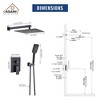 CASAINC 3-Spray Pattern 12 Inches Ceiling Mount Shower System / Set Shower Head and Functional Handheld (Valve Included) - 4 of 4