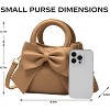 Purses for Women Crossbody Bag, Vegan Leather with Top Carry Handle and Cute Bow Knot - 3 of 4