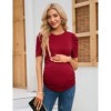 Clearlove Women's Maternity Shirts Puff Short Sleeve Round Neck Tunic Top Casual Pregnancy Clothes - 4 of 4