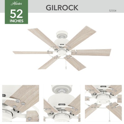 Matte White 52" 6-Blade Ceiling Fan with Reversible Blades