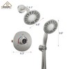CASAINC 5 inches Wall Mounted Dual Head Shower System with Handheld Spray, Brushed Gold - 3 of 4