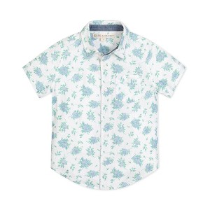Hope & Henry Boys' Linen Short Sleeve Button Down Shirt, Kids - 1 of 4