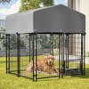 ORRD  Large Outdoor Dog Kennel with Roof & Cover, Heavy Duty Welded Wire Cage with Dual Lock for Medium Large Dogs - 2 of 4