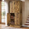 Hommoo 4-Tier Bookcase Cabinet with Adjustable Shelves Brown - 3 of 4
