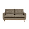 JUJABU 67.7'' Mid-Century Modern Tufted Loveseat Sofa with Wood Legs – Upholstered Fabric - 3 of 4