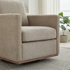 Gulches 30.7"W Square Swivel Accent Chair, Taupe Chenille Upholstered 360 Lounge Chair - 2 of 4