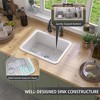 24 in. White Kitchen Sink Fireclay Drop-in /Undermount Kitchen Sink Single Bowl Small Farm Sink Deep Modern Style - 3 of 4