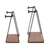 Sagebrook Home Set of 2 Wall Shelves - 12"/14" Brown and Black Wood and Metal Rustic Floating Swing Wall Shelves - 3 of 4