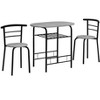 NicBex 3-Piece Storage Oval Dining Table Set & Backrest Chairs for Kitchen,Dining Room,Restaurant,Modern Dinette Set with Metal Frame - 3 of 4