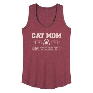 Women's - Instant Message - Cat Mom University Graphic Racerback Tank - 1 of 4