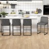 JUJABU 25.6 Inch Modern Bar Stools Set of 2 with Back, Metal Legs with Faux Leather Upholstered - 2 of 4