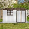 Hrinhom 123.4"W Metal garden sheds,outdoor storage sheds with window - 3 of 4