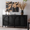 ORRD Mid-Century Modern Sideboard Buffet Cabinet with Rattan Doors, Storage Cabinet for Living Room, Dining Room, Entryway, Black - 3 of 4