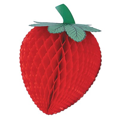 Beistle 14" Tissue Strawberry Red/Green 2/Pack 55303-14