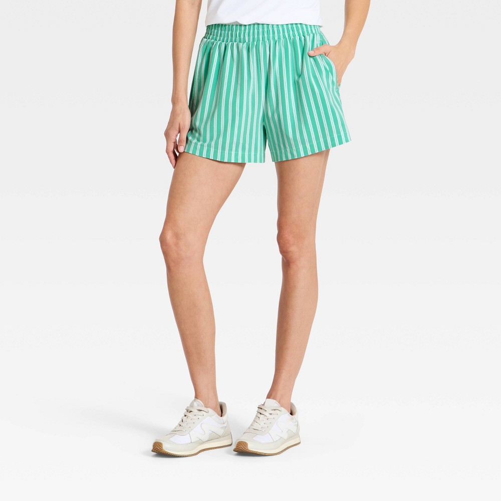 Women's Active Light Travel Shorts - All In Motion™ Green Striped M