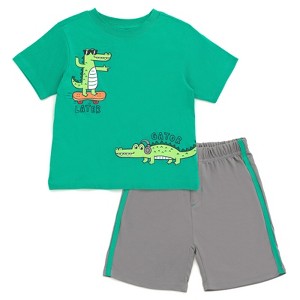 Funstuff Dinosaur Animal Video Game Astronaut Truck Athletic T-Shirt & Mesh Shorts Outfit Toddler to Little Kid - 1 of 4