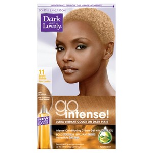 Dark & Lovely Go Intense! Permanent Non-Drip Haircolor - 11 Bright Blonde - 1 kit, Bright Yellow