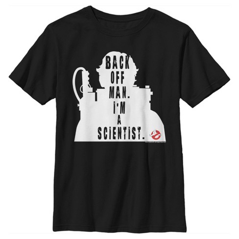 Boy's Ghostbusters Venkman Back Off I'm A Scientist T-shirt - Black ...