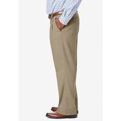 KingSize Relaxed Fit Wrinkle-Free Expandable Waist Pleated Pants