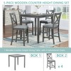 5-Piece Dining Set with Wooden Square Table and 4 Chairs - 3 of 4