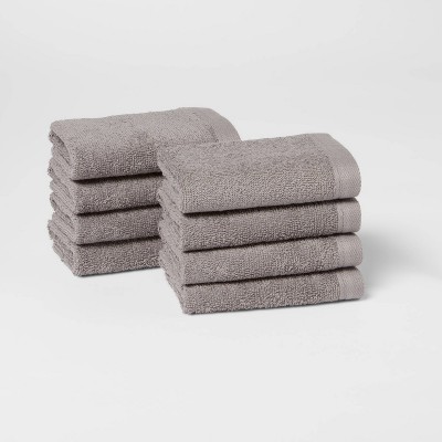 Room Essentials 6pk Washcloth Gray - NEW