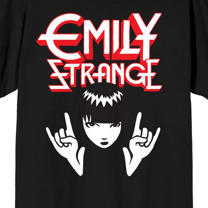Emily The Strange Rock On Hands Men's Black T-shirt, 2 of 4