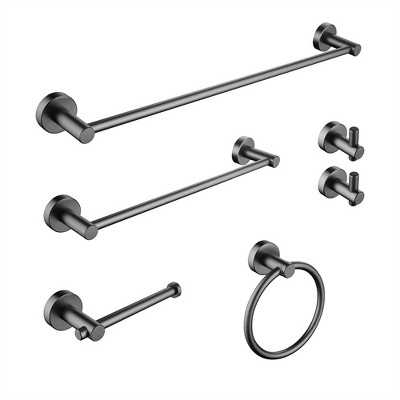 OUTSUPPLY 6 Piece Wall Mount Bathroom Towel Rack Set with Hidden Mounting for Bathroom, Kitchen & More