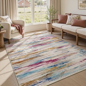 MontVoo Modern Abstract Multicolor Washable Area Rug - 1 of 4