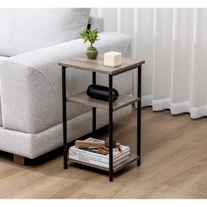 3 layer coffee table with adjustable height, small bedside table, storage shelf, suitable for bedroom, living room, office space saving - 1 of 4