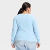 Women's Slim Fit Long Sleeve Scoop Neck Ribbed T-Shirt - Universal Thread™ - 2 of 3